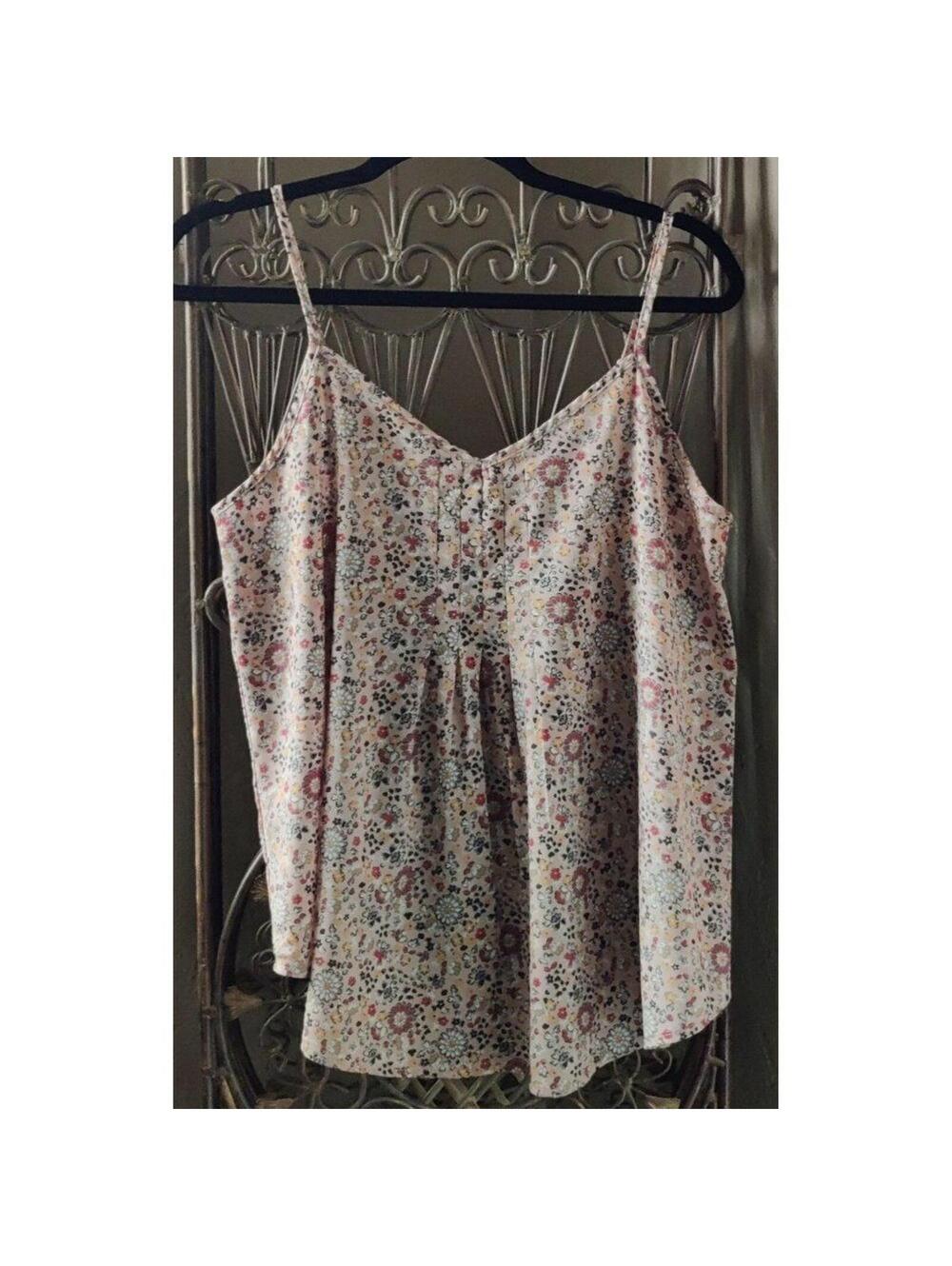 Women Nine Bird Sexy Floral Print Tops V-Neck Fresh Chiffon Sleeveless Camisole